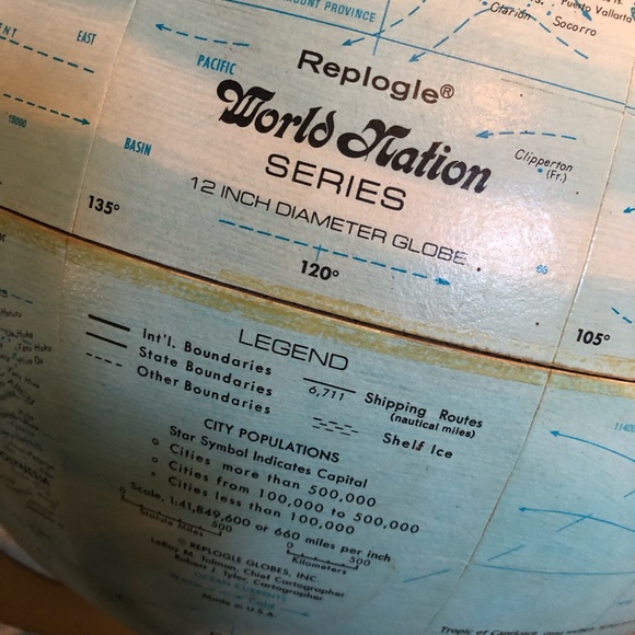 Globe 12” political includes USSR tin base & full meridian Replogle Made in USA - Picture 6 of 8